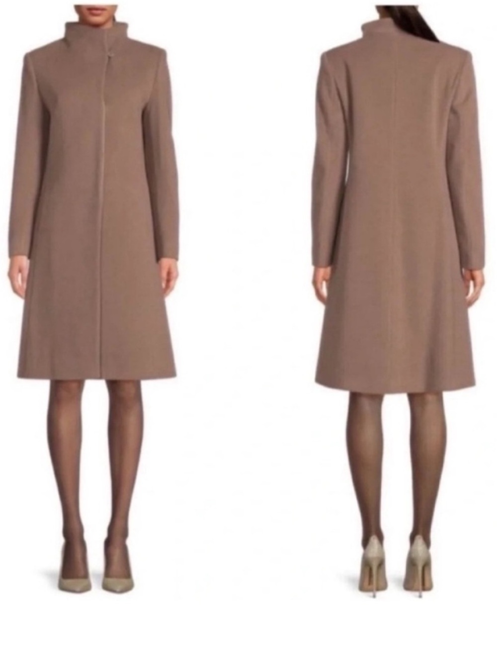 Cinzia Rocca Wool Cashmere Blend Stand Collar Coat